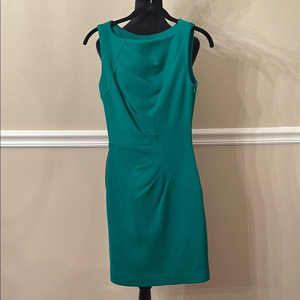 Milly Green Ruched Sheath Mini Dress Size P Color Green Office Work Cocktail